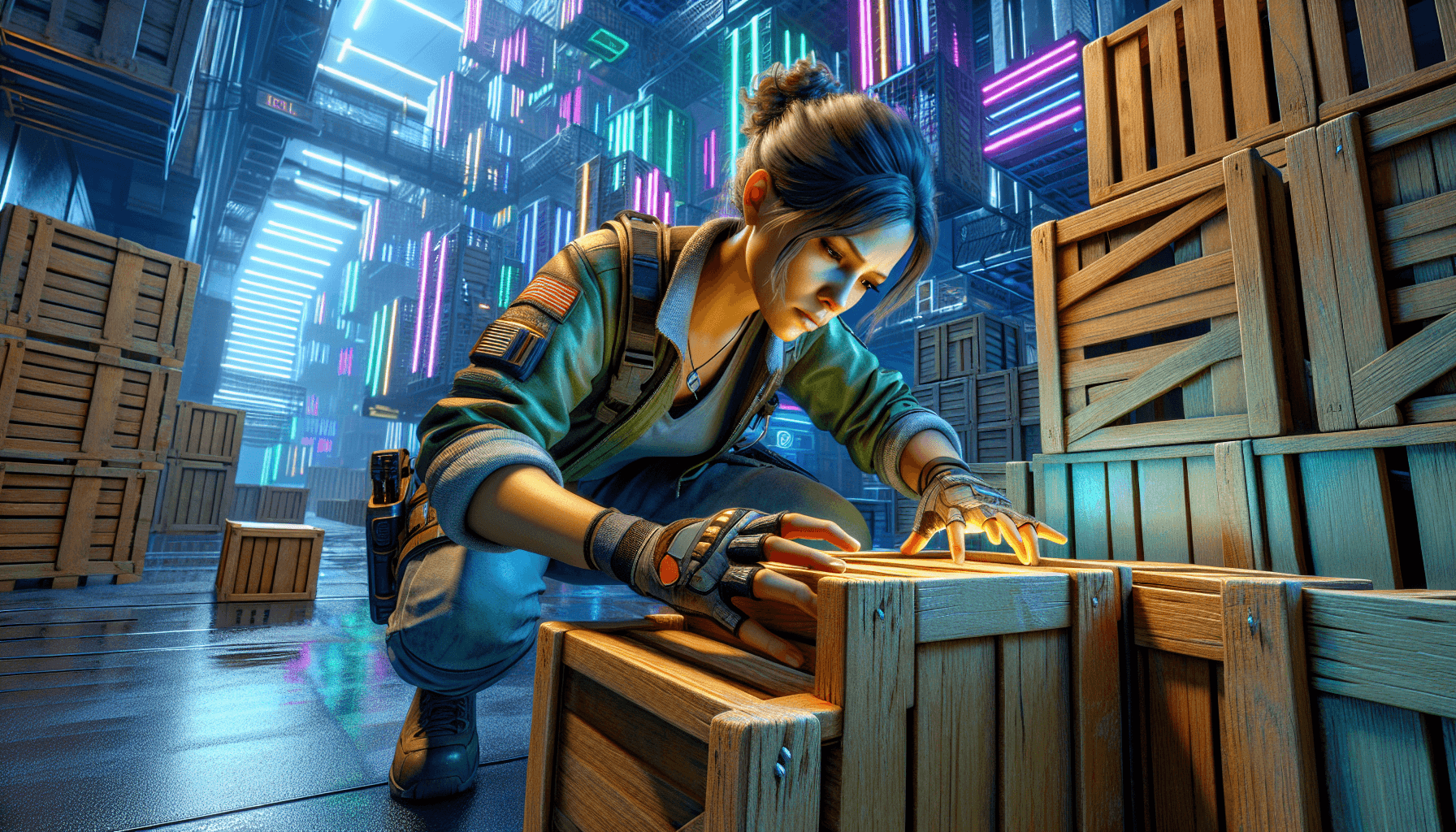 Player stacking crates